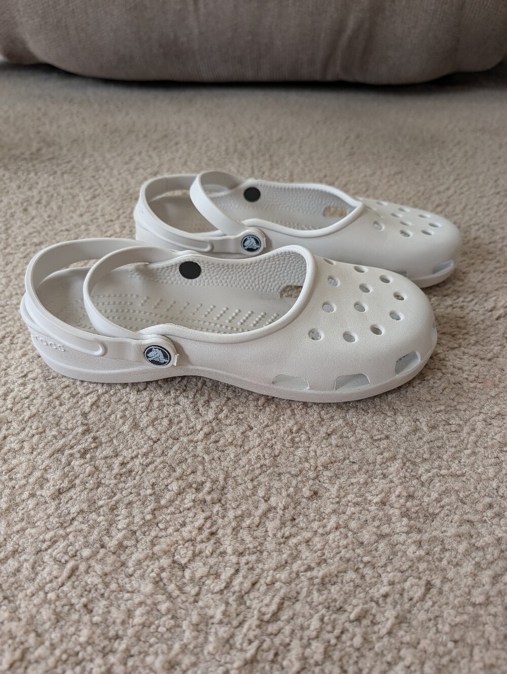 White Crocs Classic Ballet Flats - Comfortable Lightweight Slip-On